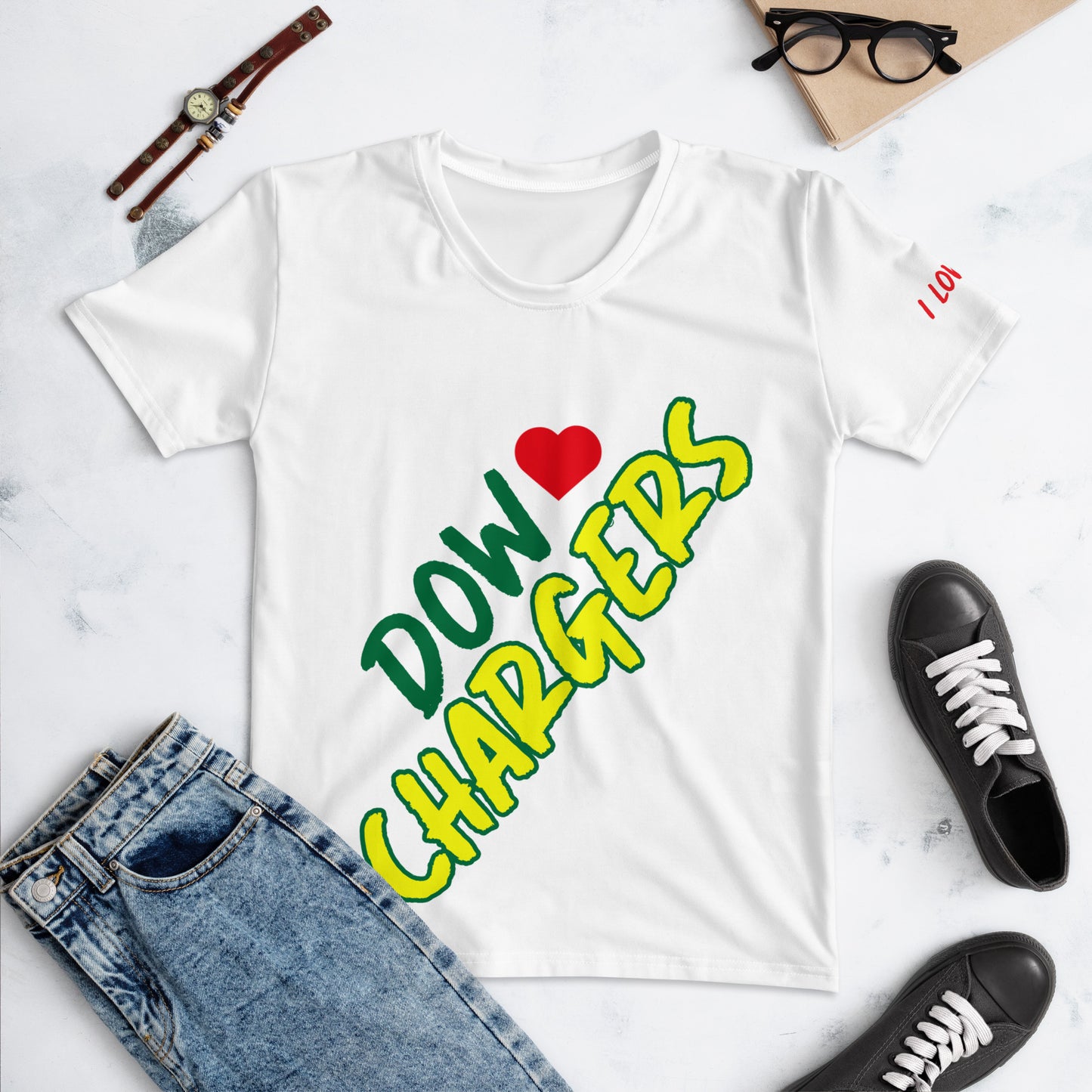 DOW CHARGERS SIDEWAYS Women's T-shirt
