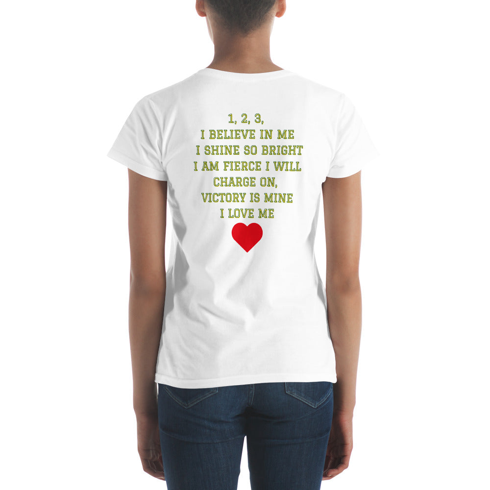 Dow Chargers Cheer or pom pon Women's short sleeve t-shirt