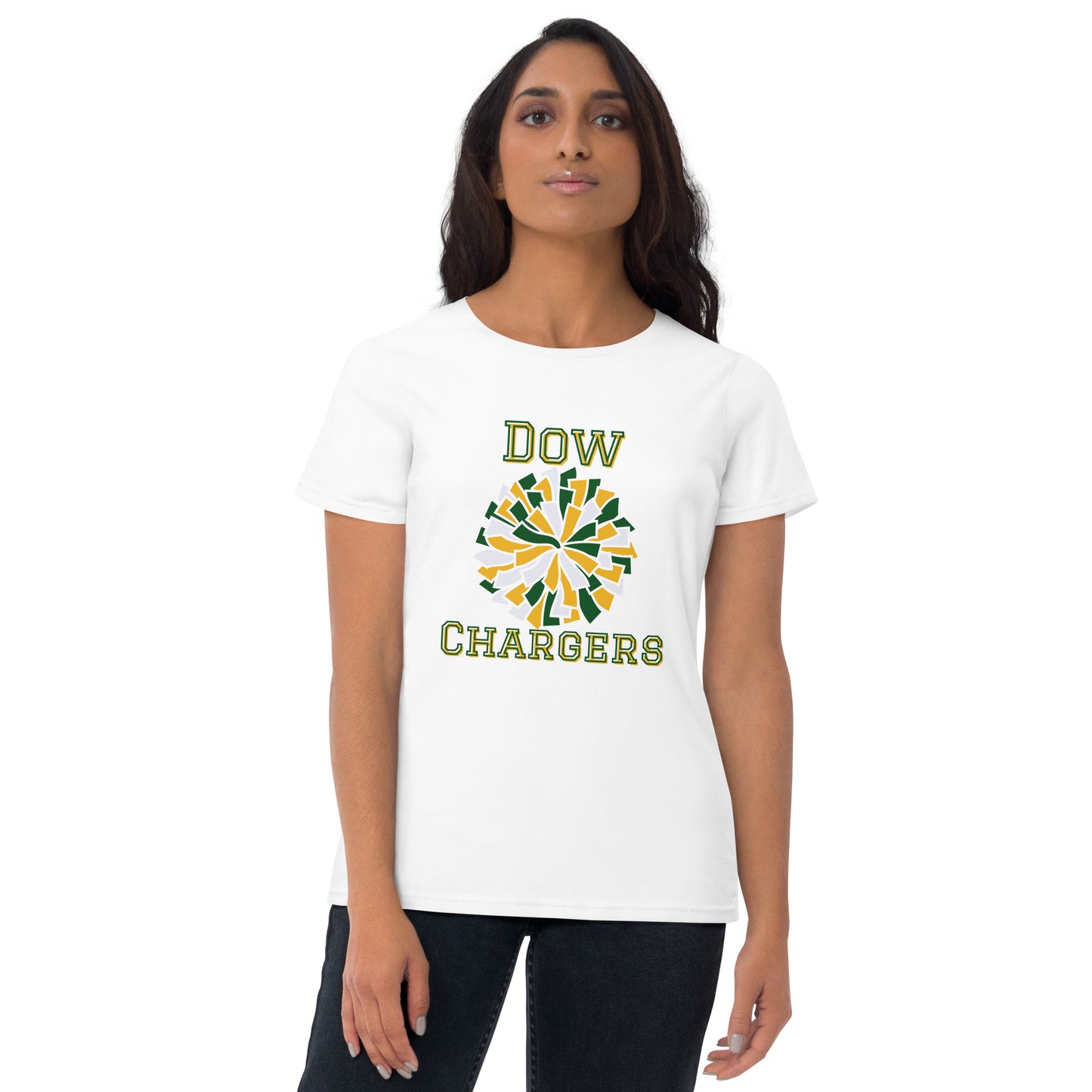 Dow Chargers Cheer or pom pon Women's short sleeve t-shirt