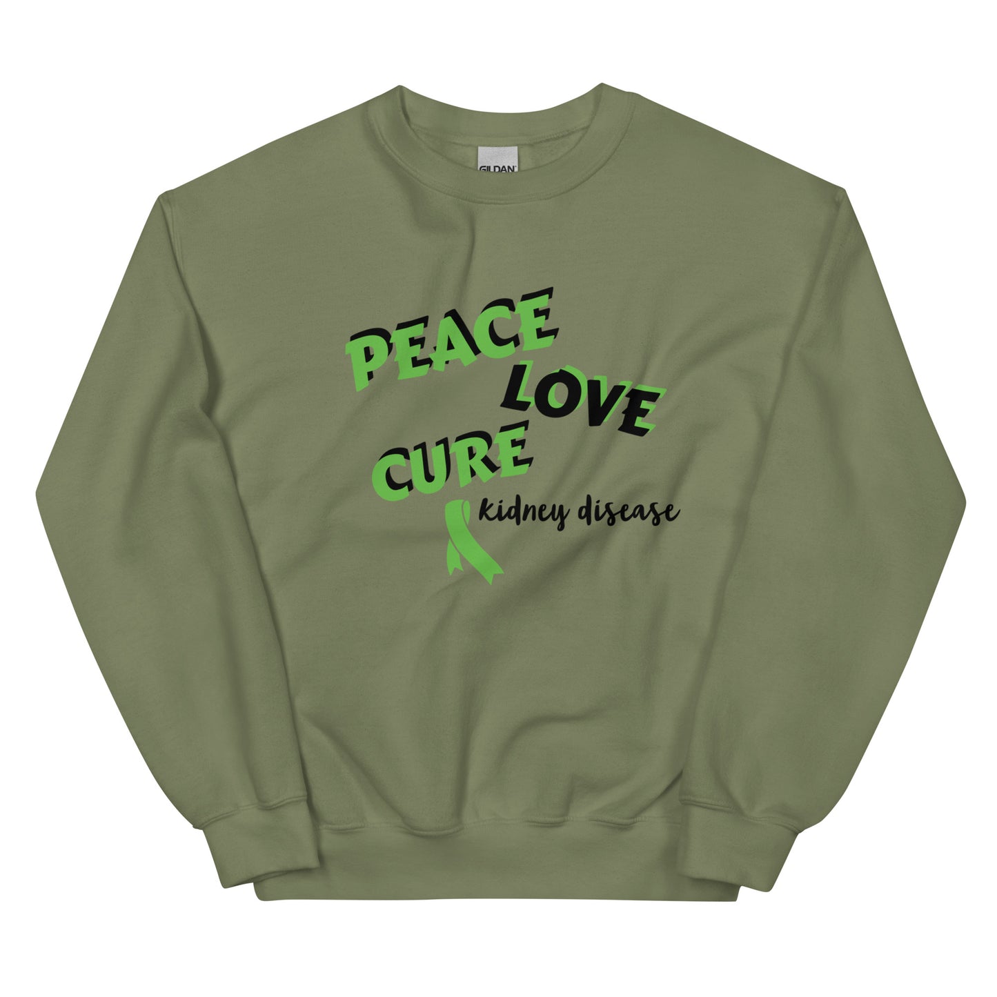 Peace, Love, Cure (Kidney Disease) Sweatshirt