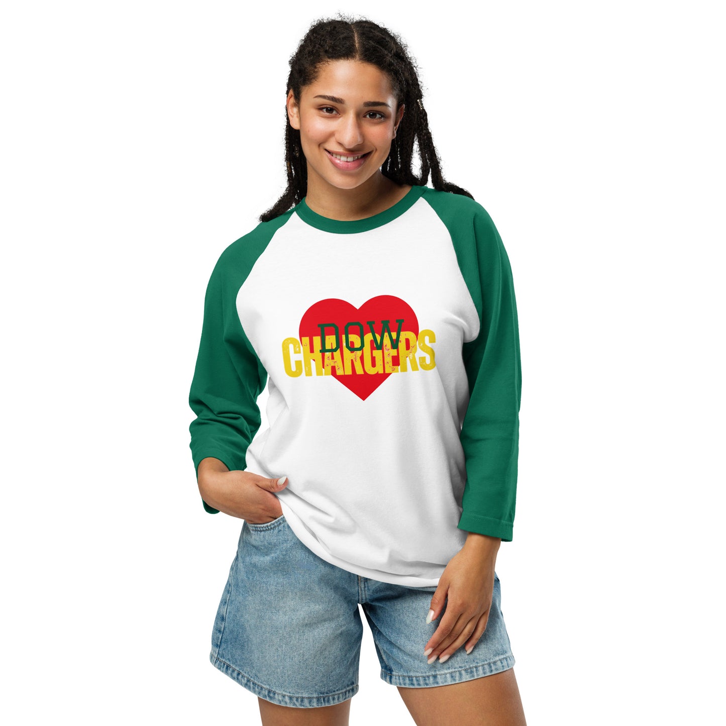DOW CHARGERS 3/4 sleeve raglan shirt