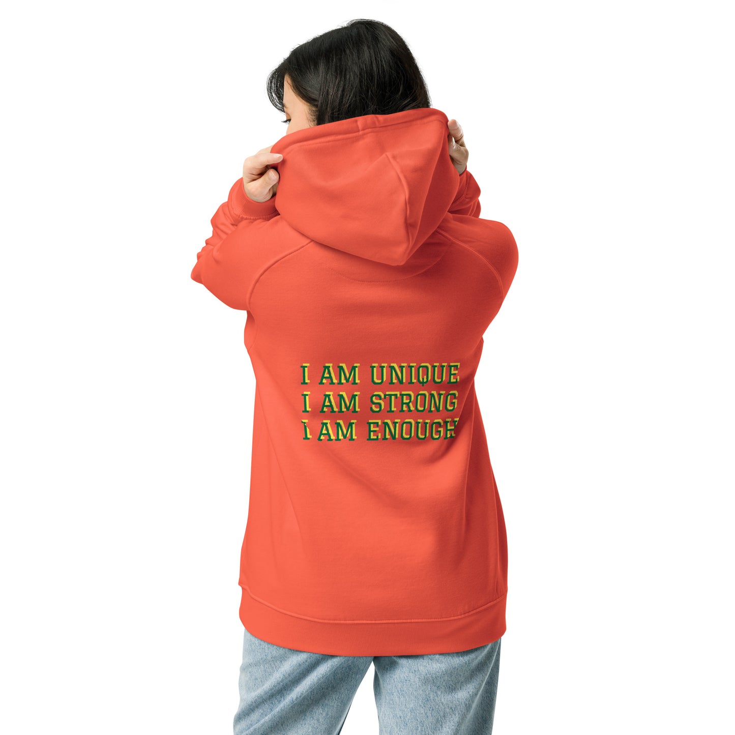 Dow Chargers I am enough Unisex eco raglan hoodie