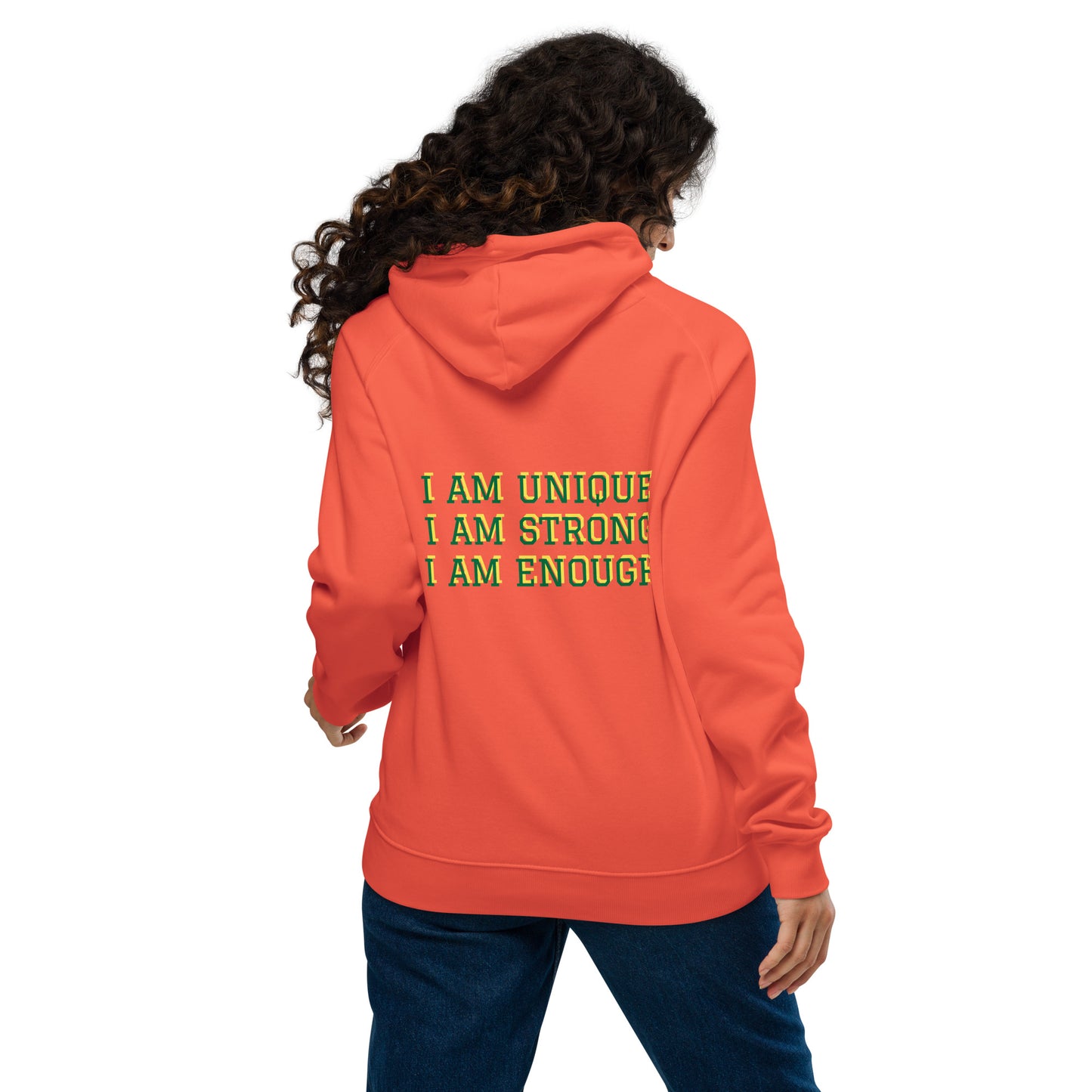 Dow Chargers I am enough Unisex eco raglan hoodie