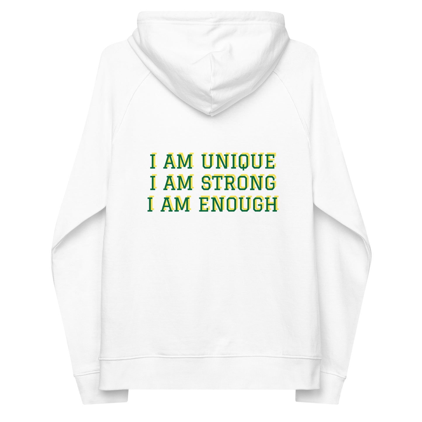 Dow Chargers I am enough Unisex eco raglan hoodie