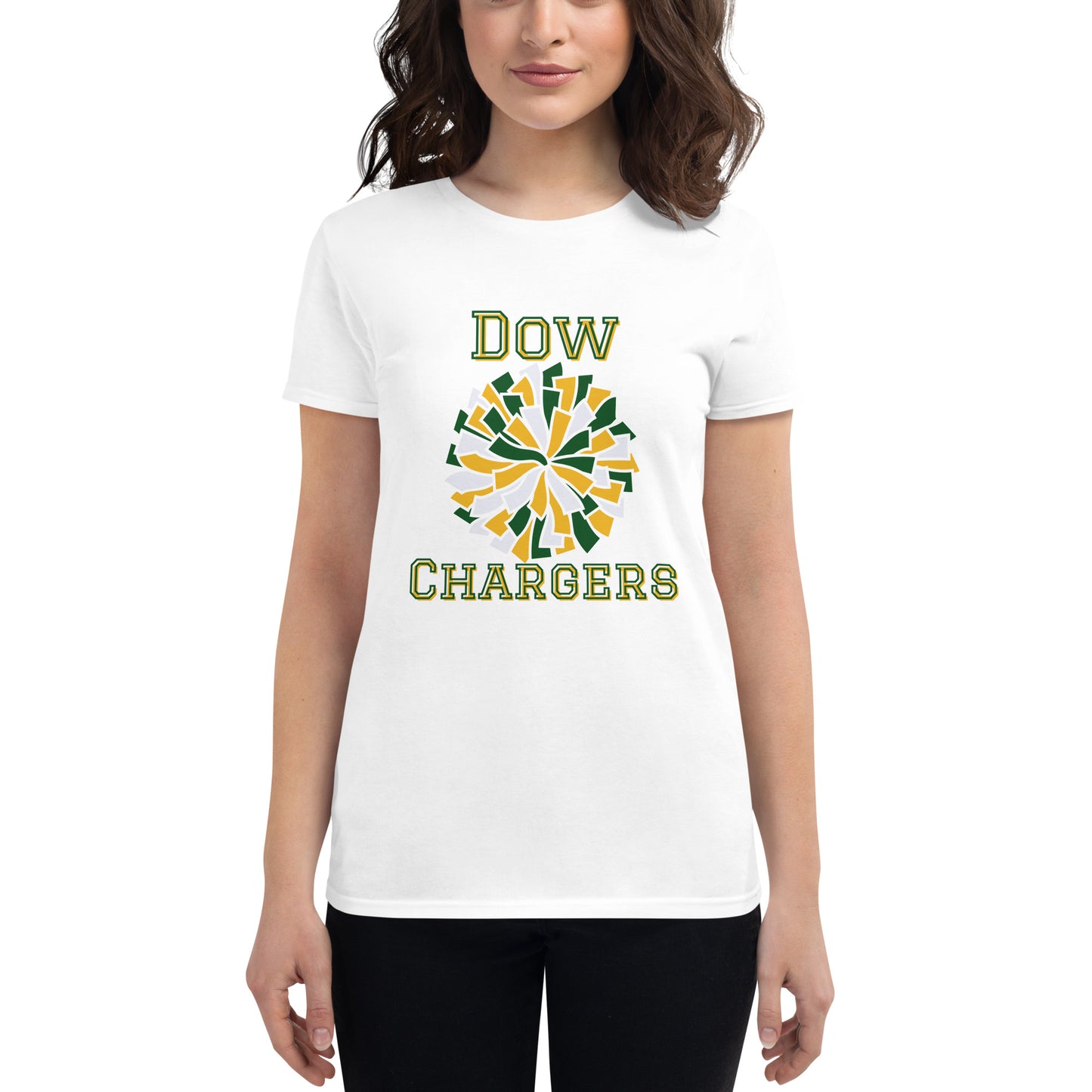 Dow Chargers Cheer or pom pon Women's short sleeve t-shirt