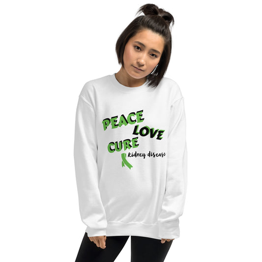 Peace, Love, Cure (Kidney Disease) Sweatshirt