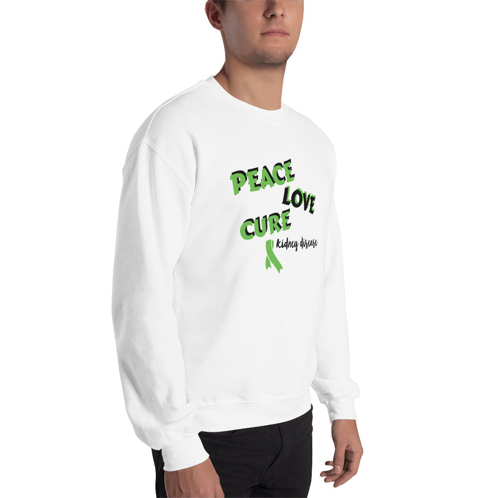 Peace, Love, Cure (Kidney Disease) Sweatshirt